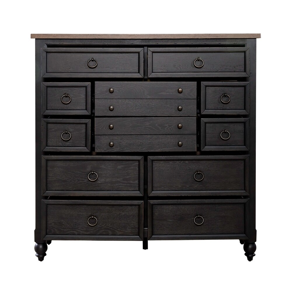 Americana Farmhouse Black 12 Drawer Chesser