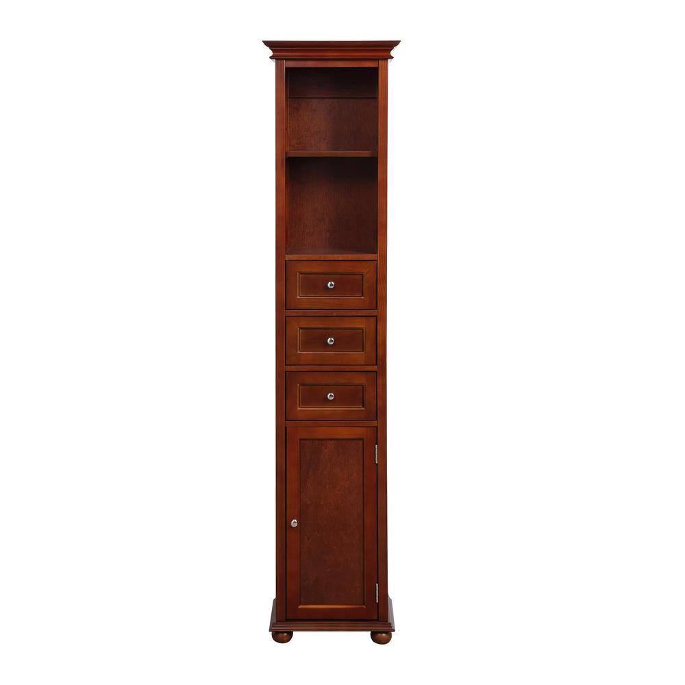 Home Decorators Collection Hampton Harbor 15 in. W x 10 in. D x 67-12 in. H Linen Cabinet in Sequoia BF-21891-SQ