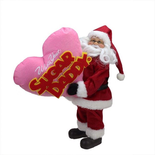 Red And White Santa Claus Who x27 s Your Sugar Daddy Christmas Tabletop Decoration