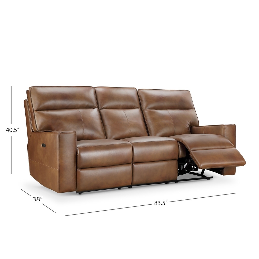 Abbyson Easley Top Grain Leather Dual Power Reclining Sofa