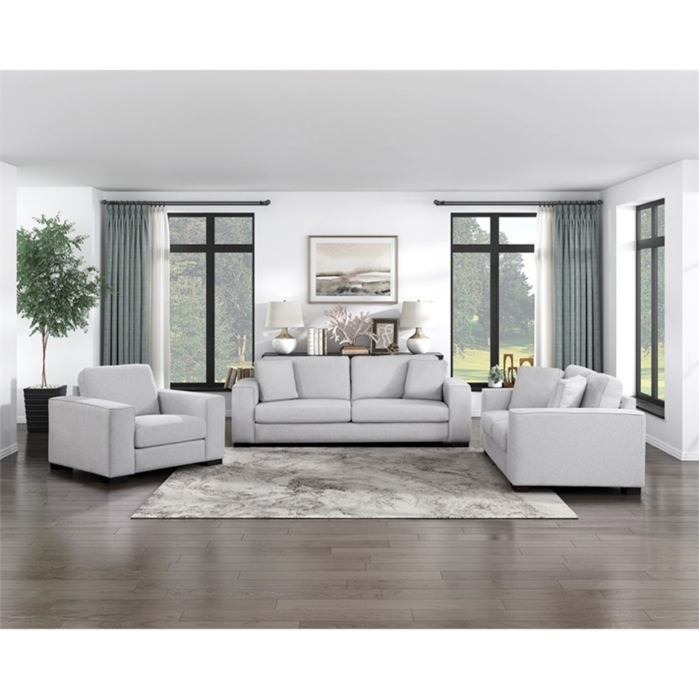 Lexicon Solaris 18 quotModern Plywood and Fabric Chair in Gray Finish   Transitional   Armchairs And Accent Chairs   by Homesquare  Houzz