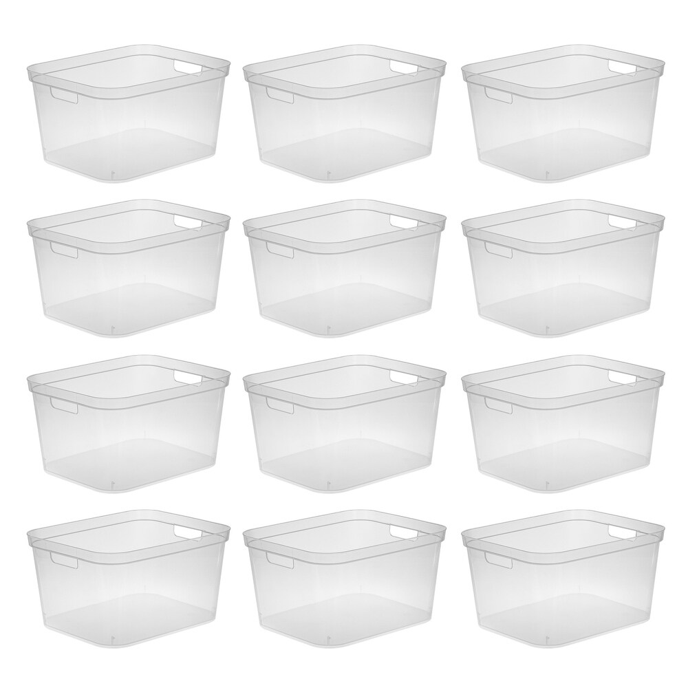 Sterilite 8.25x12.25x15 In Storage Bin w/ Carry Through Handles  Clear (6 Pack)