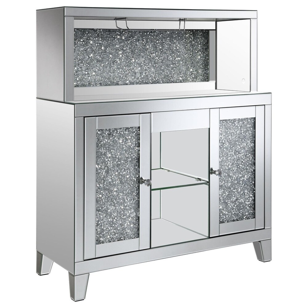 Coaster Furniture Yvaine 2 Door Mirrored Wine Cabinet