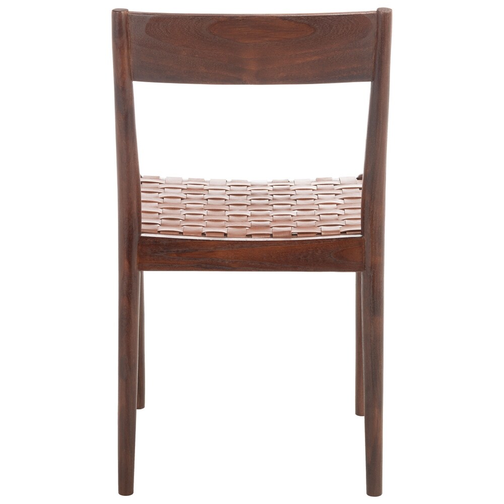 SAFAVIEH Eluned Leather Dining Room Chair (Set of 2)   18.5\