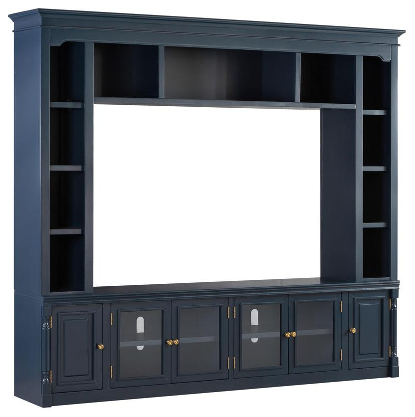 Virginia Blue Entertainment Center for TVs up to 75   Contemporary   Entertainment Centers And Tv Stands   by BisonOffice  Houzz