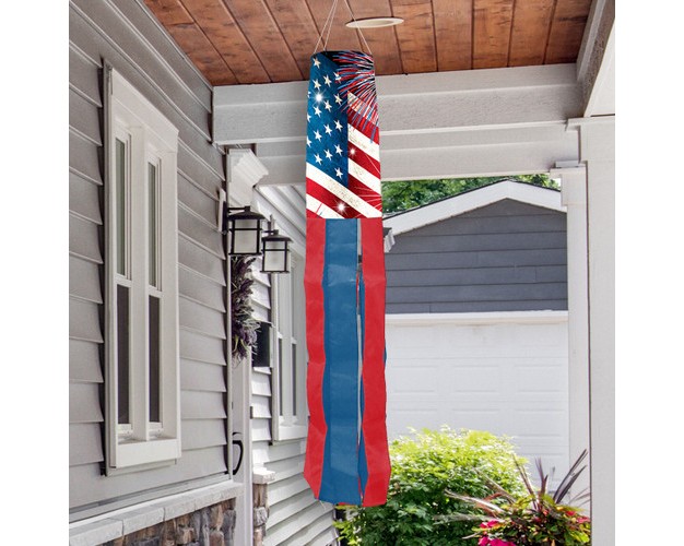 Briarwood Lane Summer 4th Of July Stars And Stripes Windsock Wind Twister 40x6