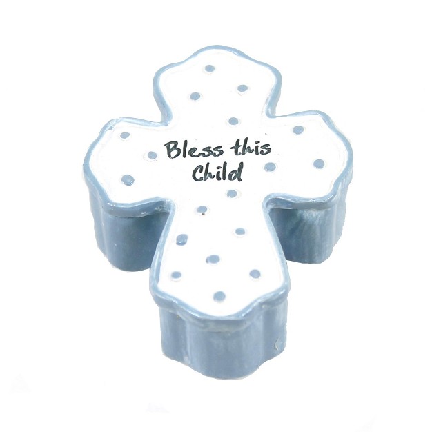 Religious Bless Boy Box One Lidded Box Containing A Rosary Inches Rosary Cross 22328 Polyresin Blue