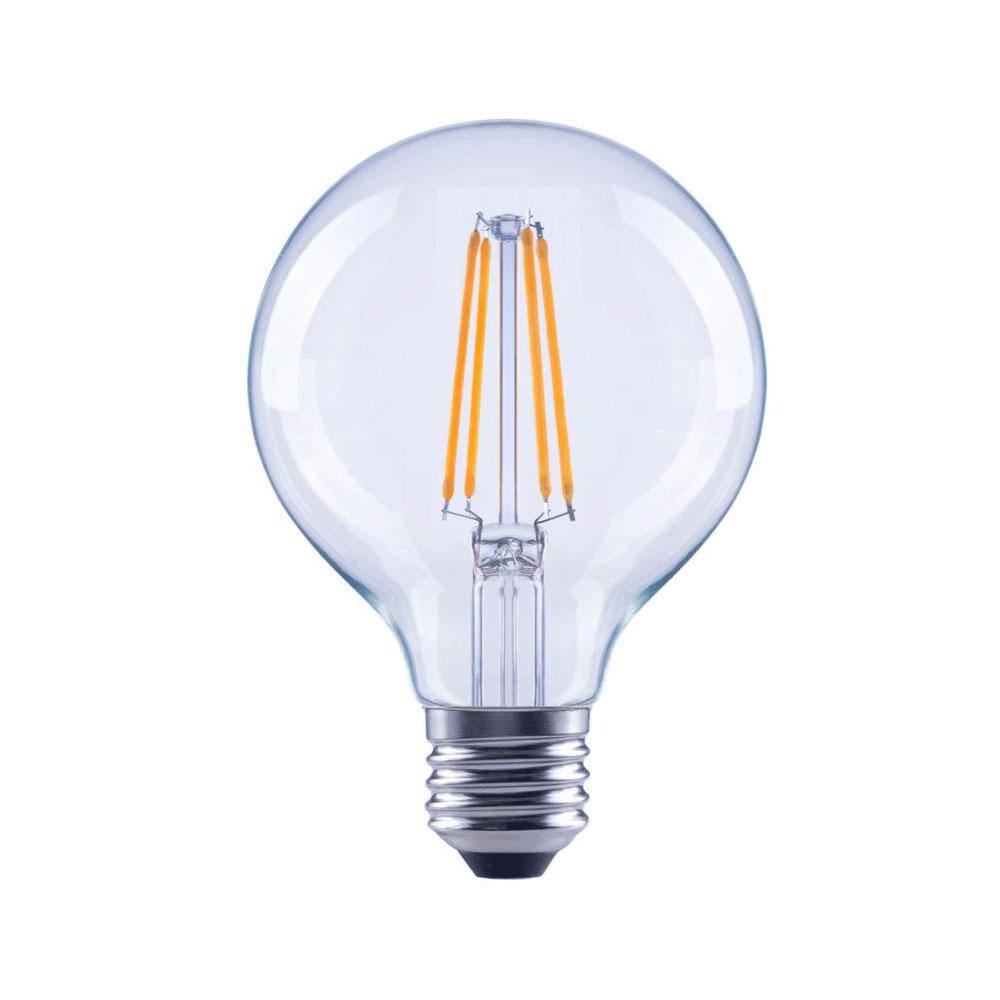 EcoSmart 40-Watt Equivalent G25 Dimmable ENERGY STAR Clear Glass Filament Vintage Edison LED Light Bulb Bright White (3-Pack) FG-03237