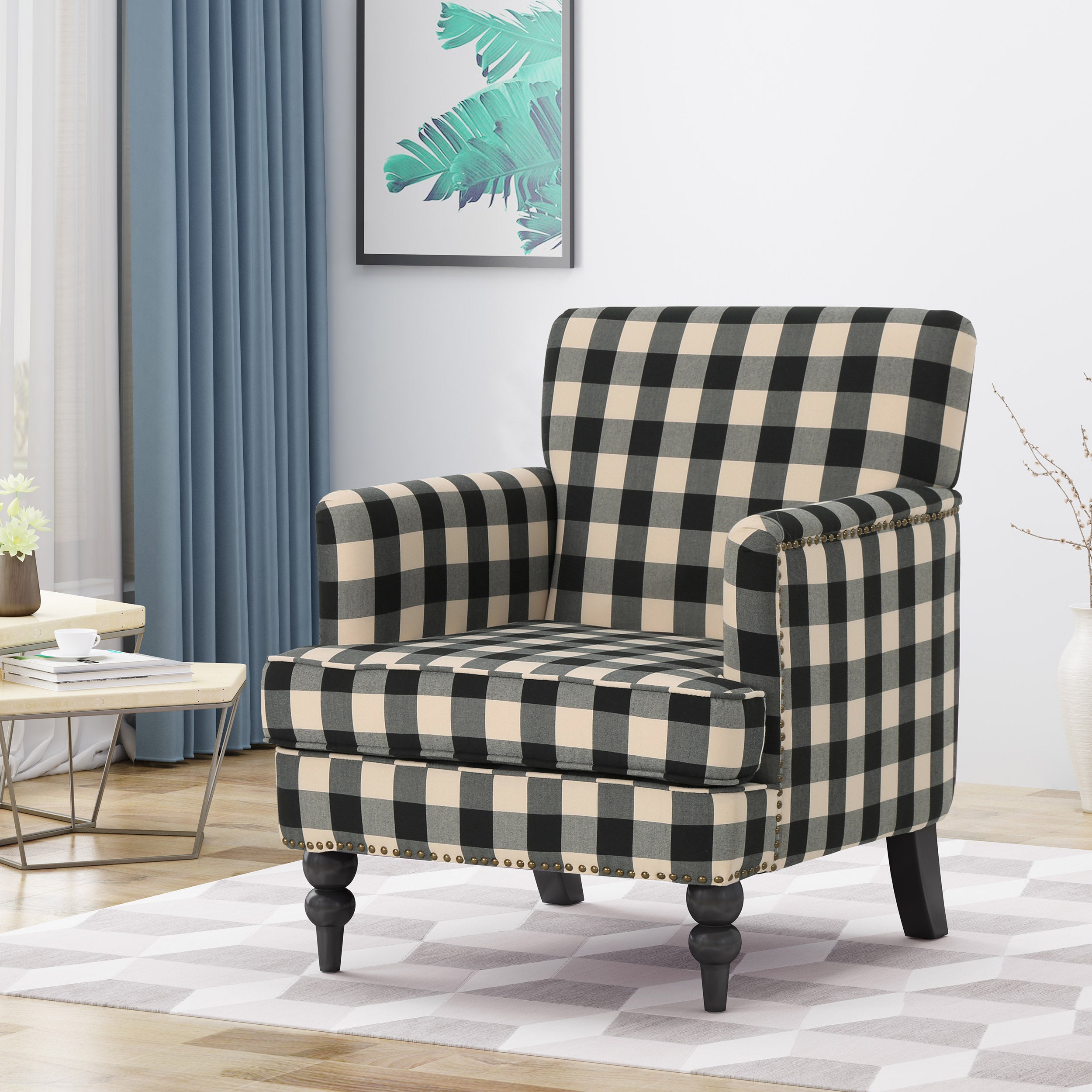 Eve Tufted Fabric Club Chair