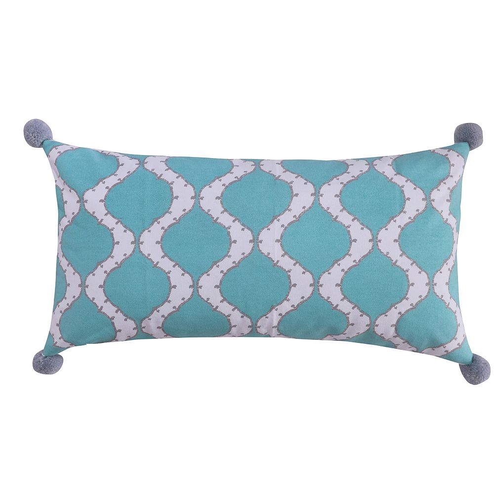 Levtex Home Grammercy Teal Pom Pillow