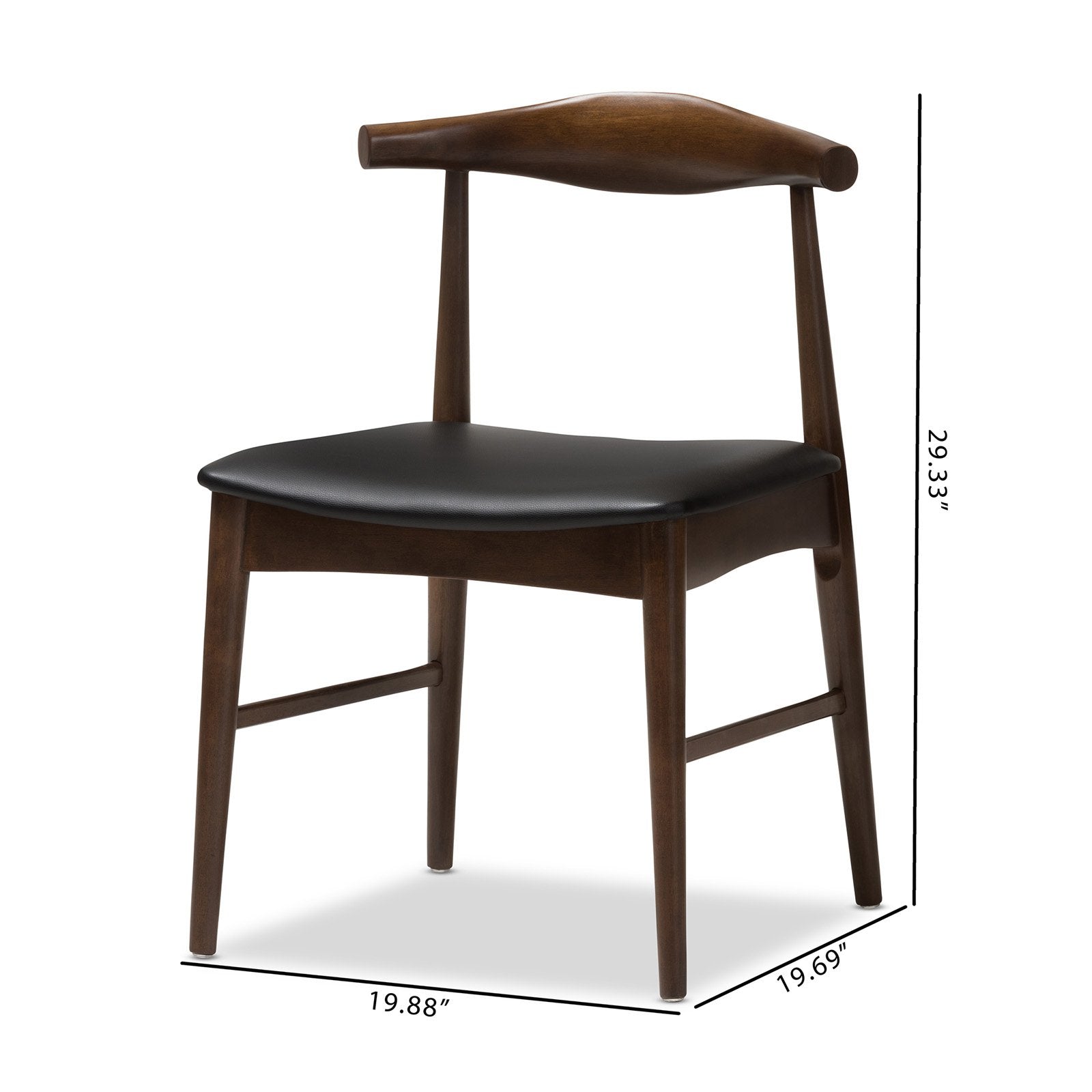 Baxton Studio Winton Mid-Century Dining Side Chair - Set of 2