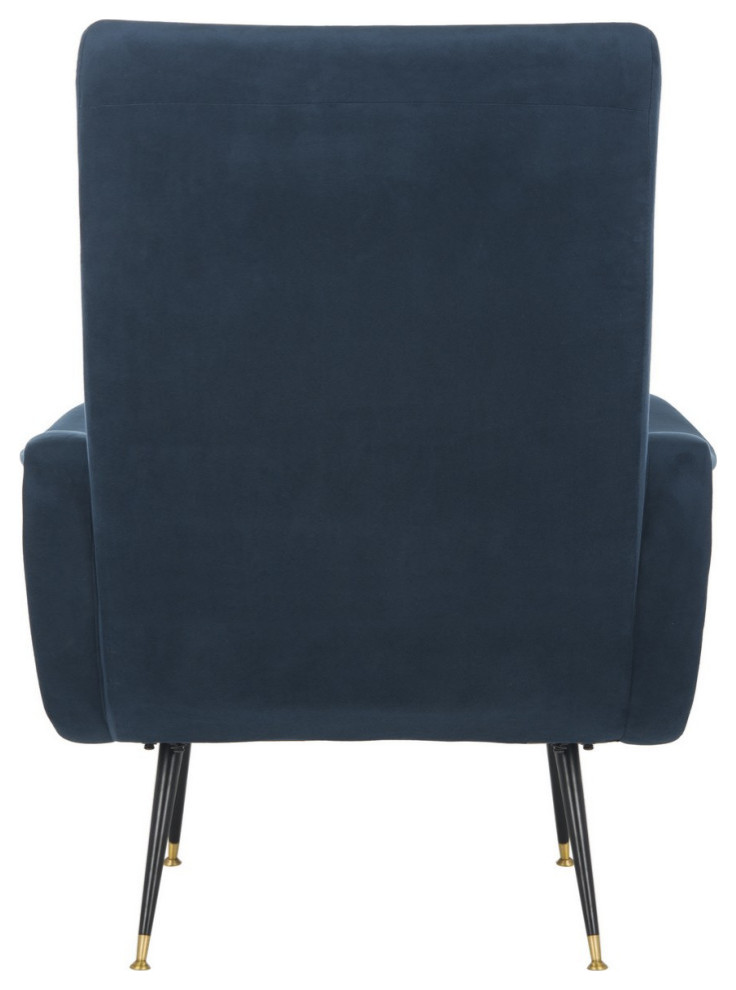 Olivia Velvet Retro Mid Century Accent Chair Navy   Modern   Armchairs And Accent Chairs   by Virgil Stanis Design  Houzz