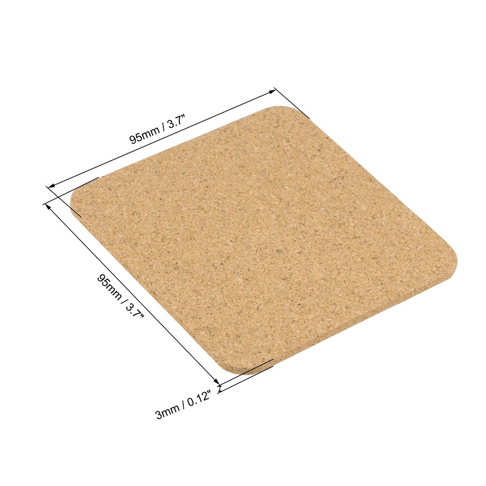 Cork Coasters Square Wooden Trivet Drinks Mats for Home Bar 12Pcs