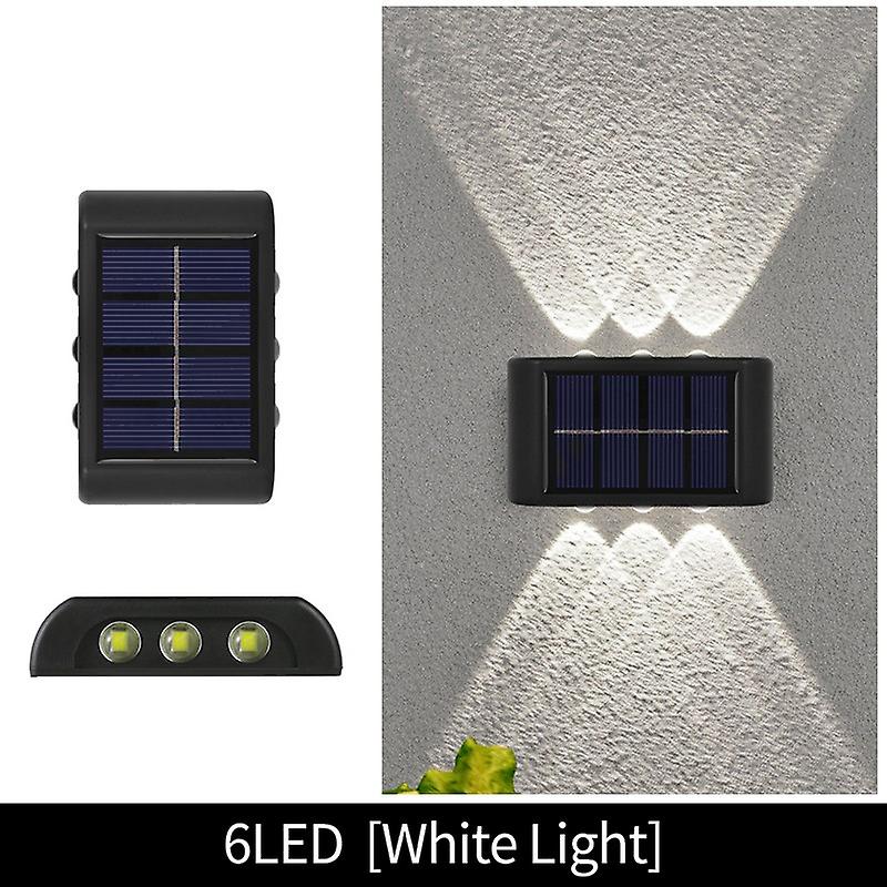 1pcs Solar Wall Lamp 4/6/8/10 Led Solar Powered Lights Sunlight Lamp Waterproof Up And Down Outdoor Lighting For Garden Stairs Fence Courtyard Decorat