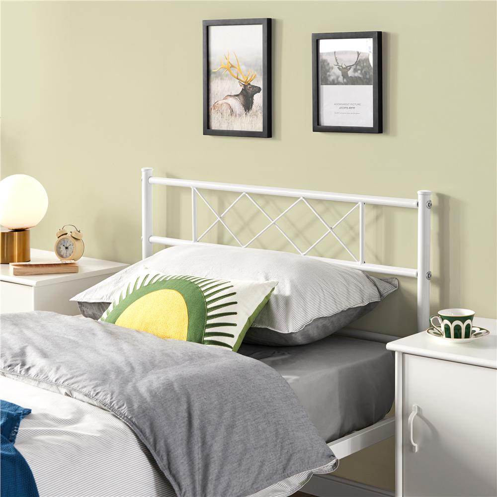 Easyfashion Simple XDesign Metal Twin Bed White  Crowdfused