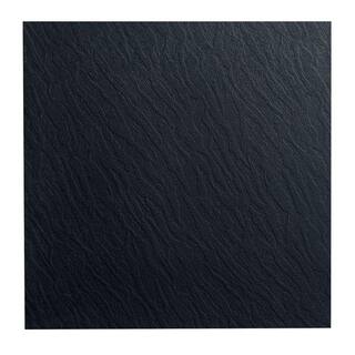 ROPPE Slate Design 19.69 in. x 19.69 in. Black Dry Back Rubber Tile Flooring 9911P100