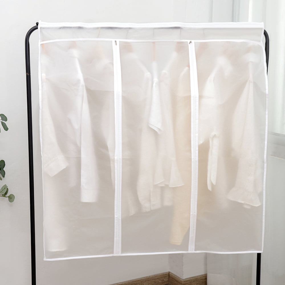 Garment Clothes Cover Protector Hanging Garment Storage Bag Translucent Dustproof Waterproof Hanging Storage Bag For Wardrobe With Full Zipper