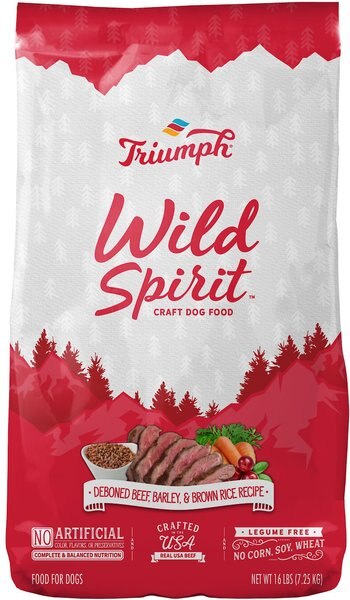 Triumph Wild Spirit Deboned Beef， Barley and Brown Rice Recipe Dry Dog Food