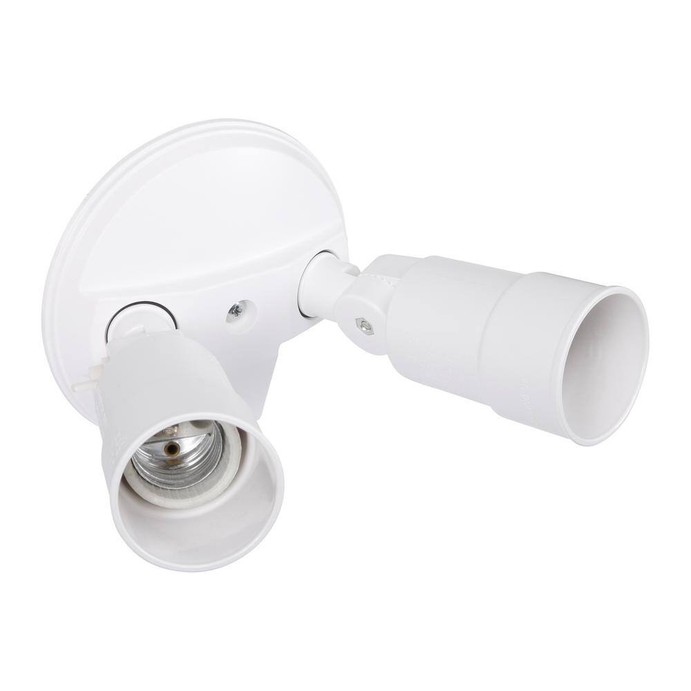 Honeywell Dual Head Outdoor Flood Light in White Finish (2-Pack) NO0000B20610-2