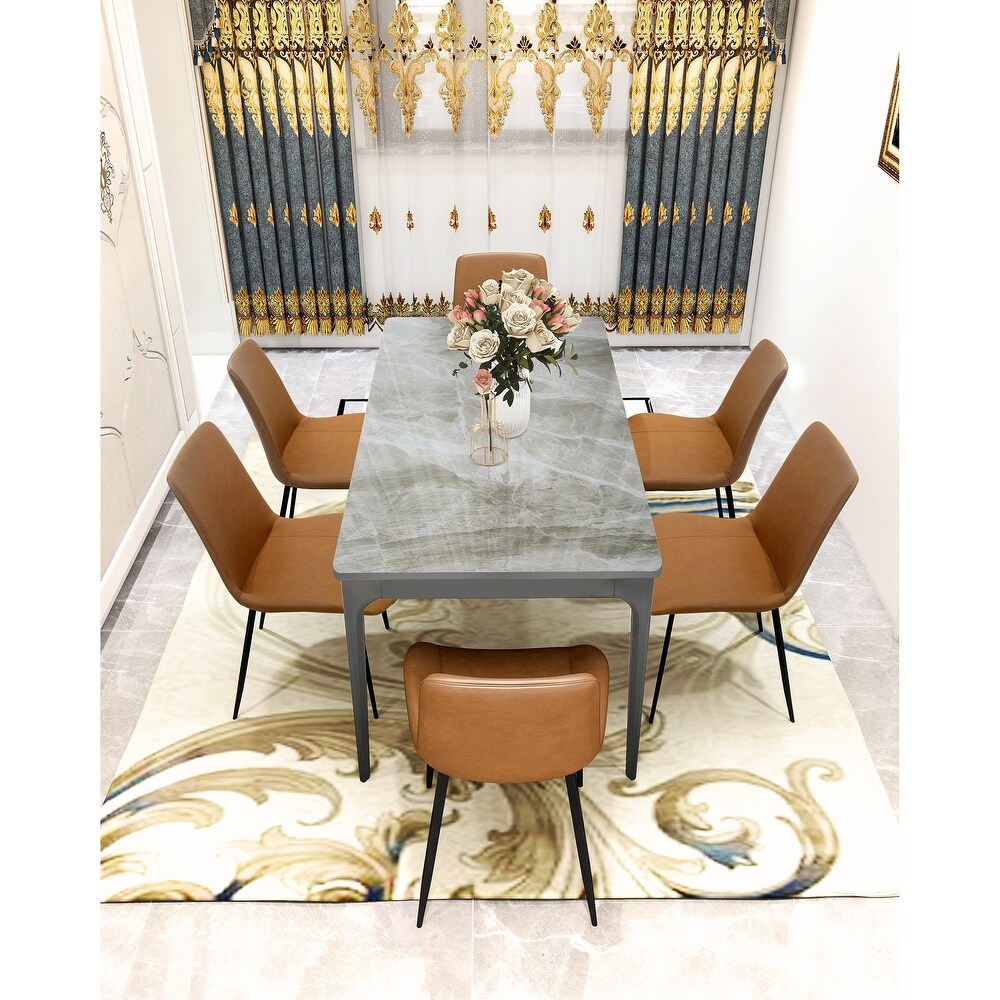 Dining Table Sintered Stone Marble Dining Table Porcelain Table top Sturdy legs Aluminium oy legs Table