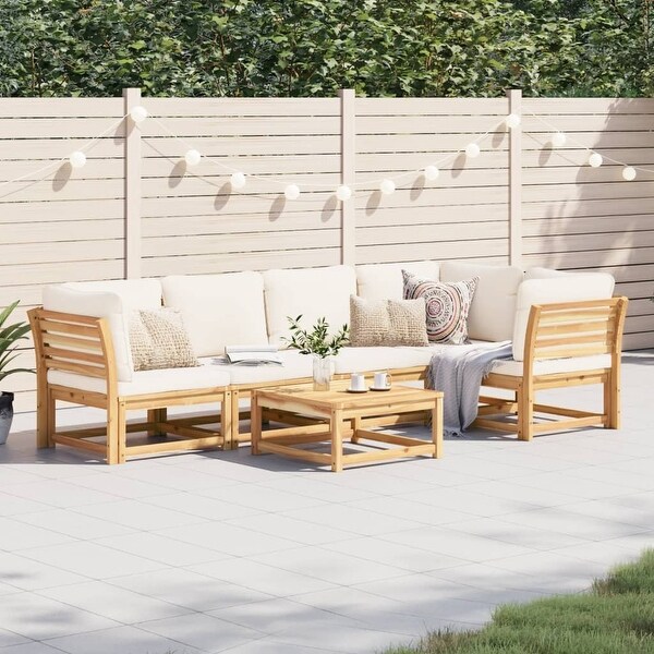 vidaXL Patio Sofa with Cushions 2Seater Outdoor Loveseat Solid Wood Acacia