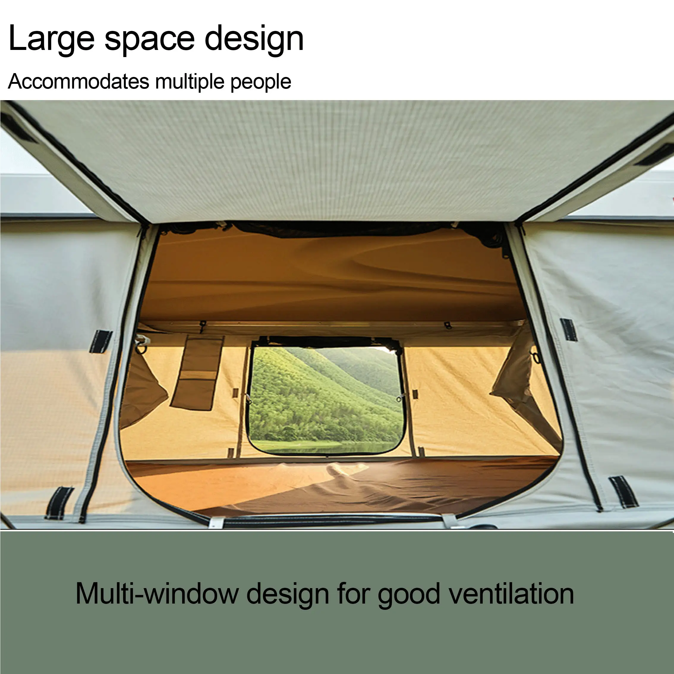 Outdoor camping car rainproof and sunshade large space roof tent  self driving tour breathable helicopter tent