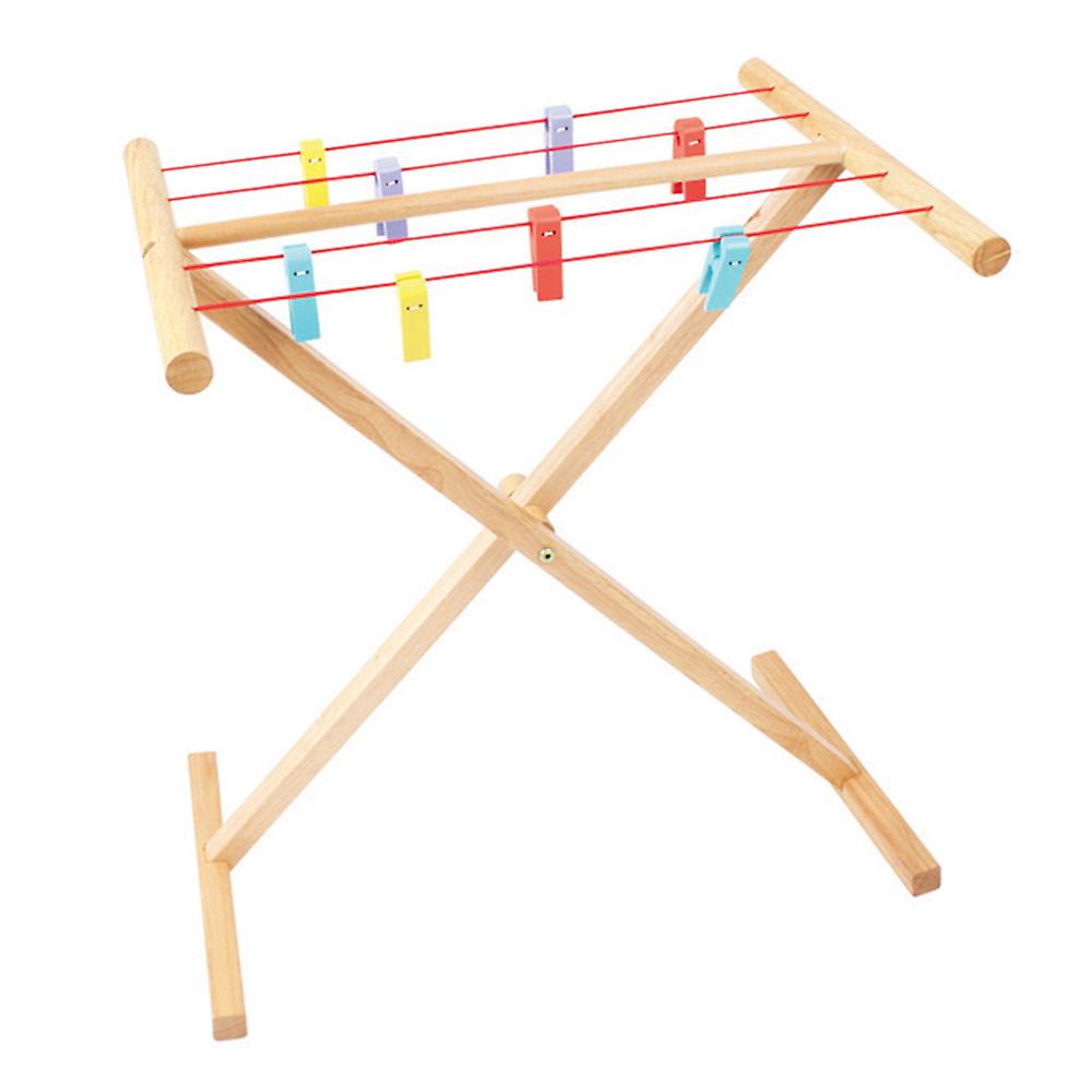 Bigjigs Toys Wooden Children's Pretend Play Clothes Airer Roleplay Kids