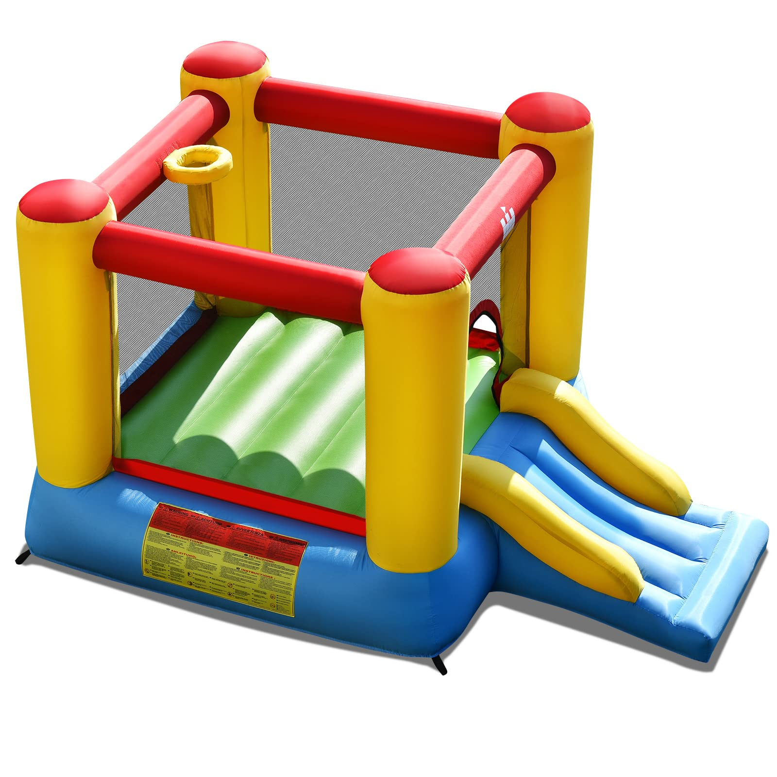 BOUNTECH Inflatable Bounce House, Kids Jump 'n Slide Bouncer with Jumping Area (Without Blower)