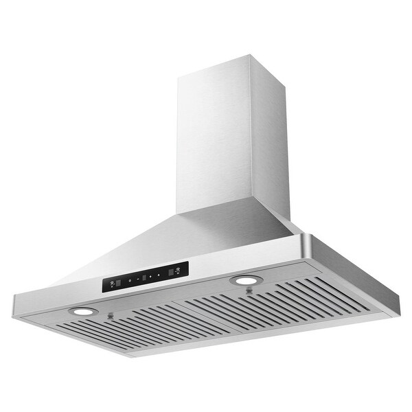 30'' Wall Mounted Stainless Steel Single Motor Range Hood with LED Screen Finger Touch Control