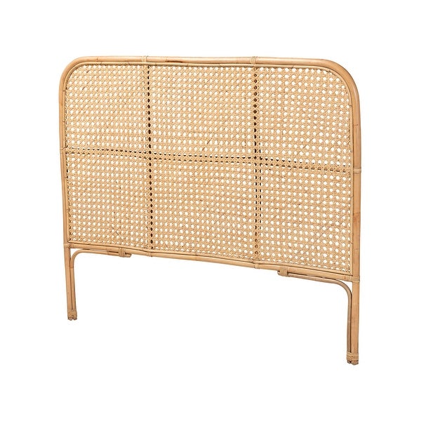 Linette Modern Bohemian Natural Rattan Queen Size Standalone Headboard - - 36118440