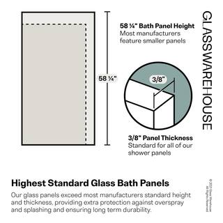 Glass Warehouse 60 in. x 60 in. Frameless Bath Tub Sliding Shower Door in Satin Brass GW-B-SLD-60-SB