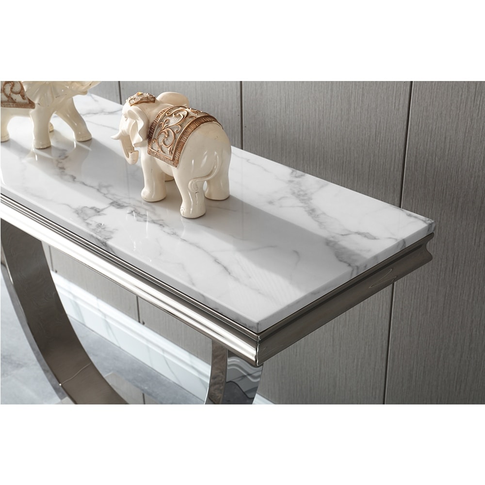 Modern Rectangular Marble Console Table