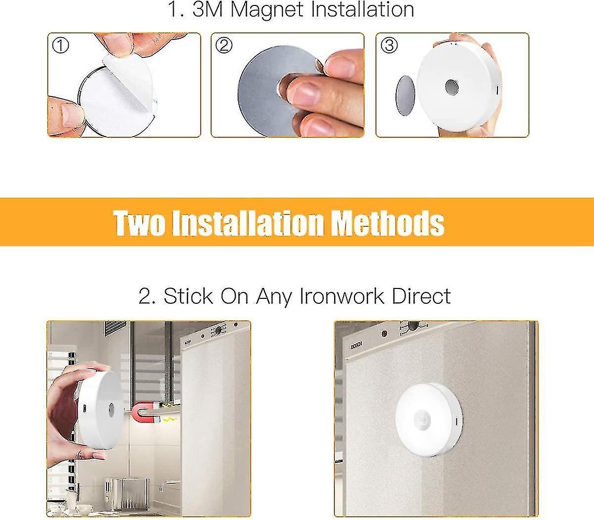 3pc Led Motion Sensor Light，closet/cabinet Light，wireless，rechargeable