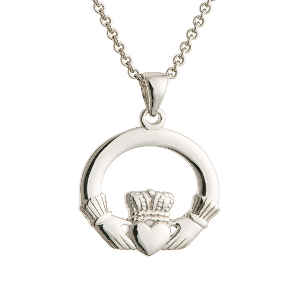 Galway Crystal Claddagh Sterling Silver Pendant