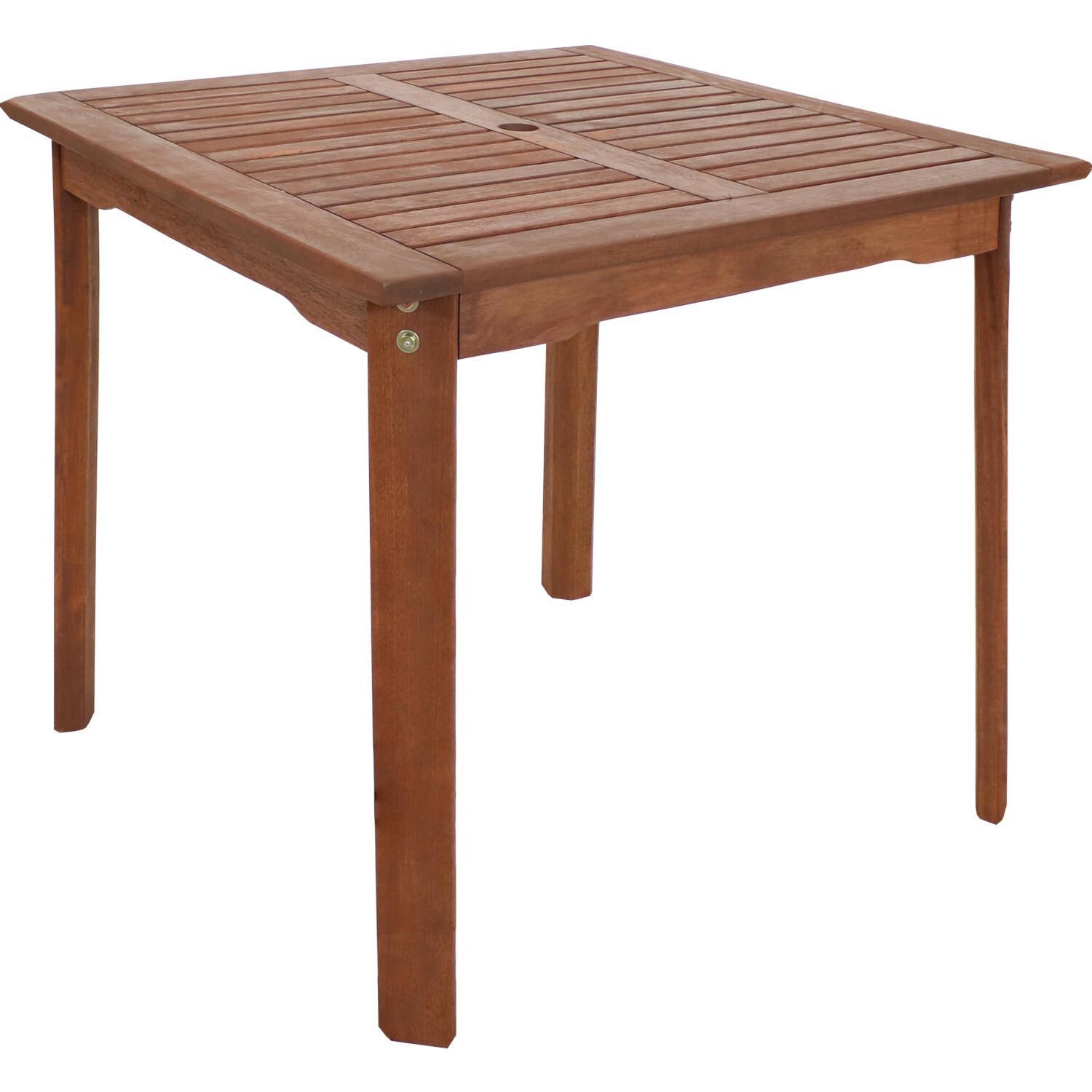 Ultimate Patio 31 1/2-Inch Meranti Wood Square Table W/ Teak Oil Finish