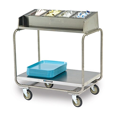 Lakeside 214 Stainless Steel Condiment and Tray Cart， 22.5