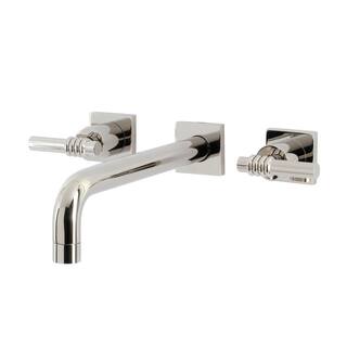 Kingston Brass Milano 2-Handle Wall Mount Tub Faucet in Polished Nickel (Valve Included) HKS6026ML