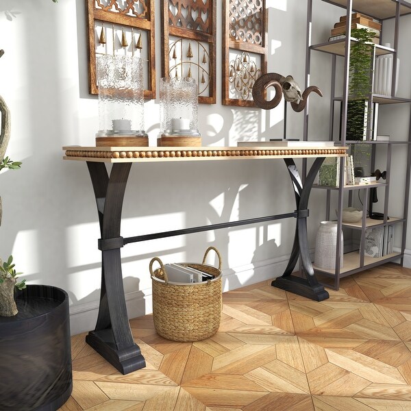 Brown Metal Industrial Console Table 31 x 51 x 16