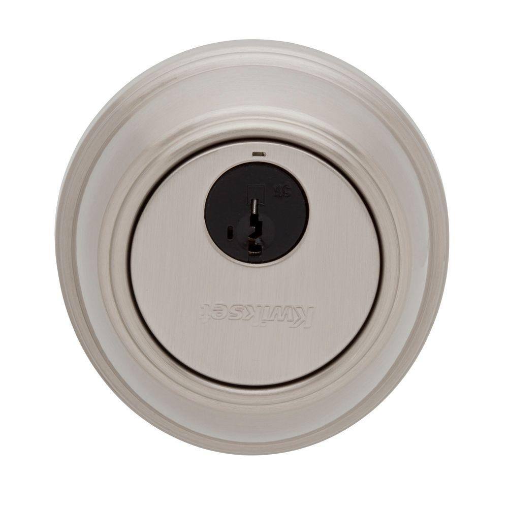 Kwikset 816 Single Cylinder Satin NIckel Key Control Deadbolt Featuring SmartKey Security with Microban Antimicrobial Technology 816 15 SMT RCAL RCS CP