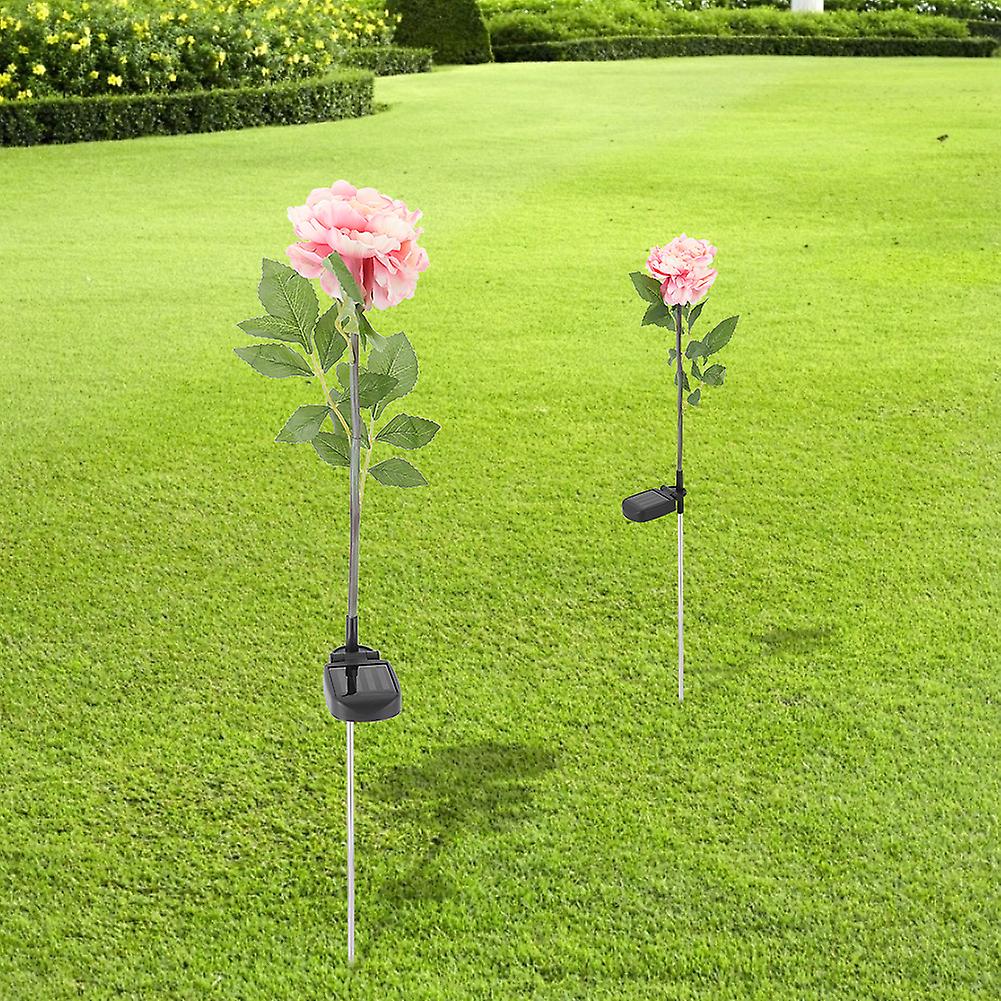 Outside Solar Landscape Yard Lamp Garden Lawn Peony Flower Shape Led Light Decoration