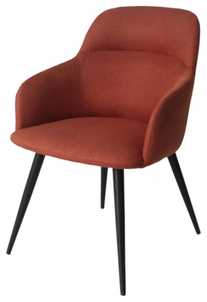 Adam Modern Orange  ampBlack Dining Chair Set of 2   Midcentury   Dining Chairs   by V.S.D Furniture  Houzz