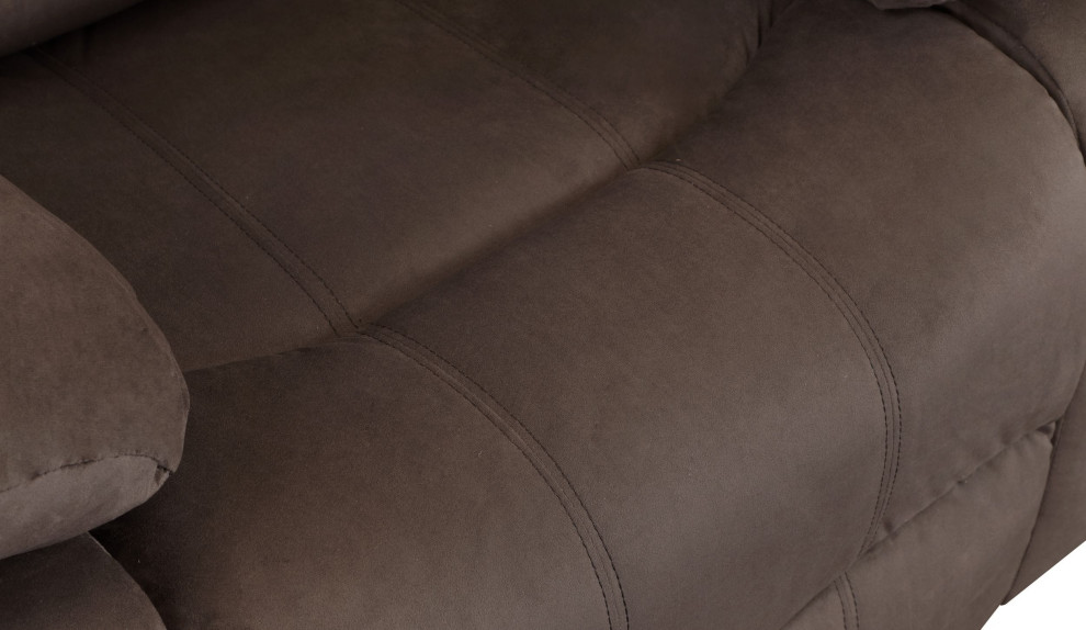 Callan Contemporary Microfiber Recliner Sofa   Transitional   Sofas   by Luxuriant Furniture  Houzz