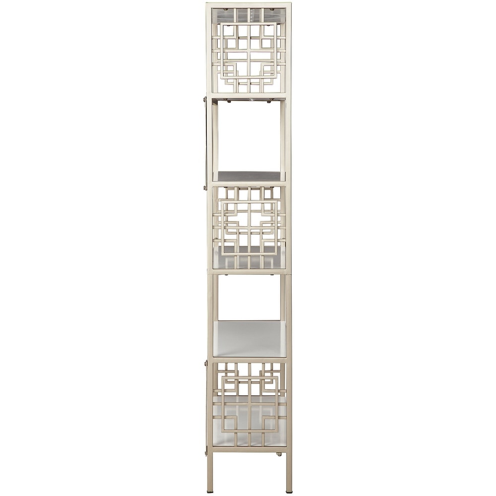 Glenstone Champagne/White Bookcase   36 x 70 in