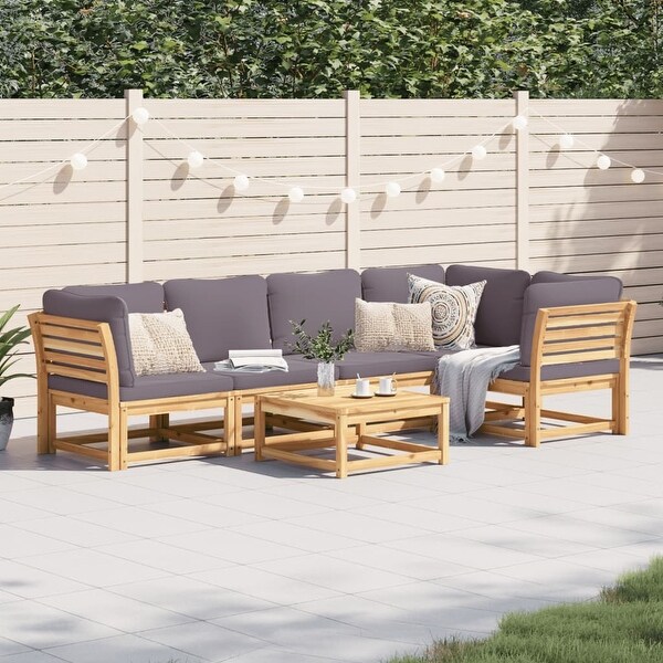 vidaXL Patio Sofa with Cushions 2Seater Outdoor Loveseat Solid Wood Acacia