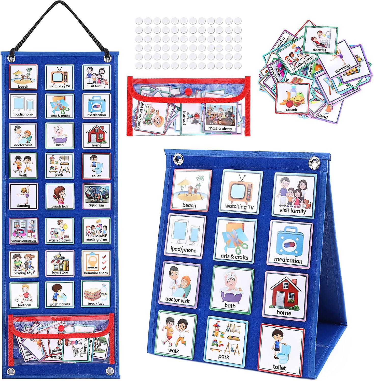 173pcs Visual Schedule Calendar For Kids， Toddler Daily Chore Routine Chart Set Autism Learning Materials Toddler Visual Schedule