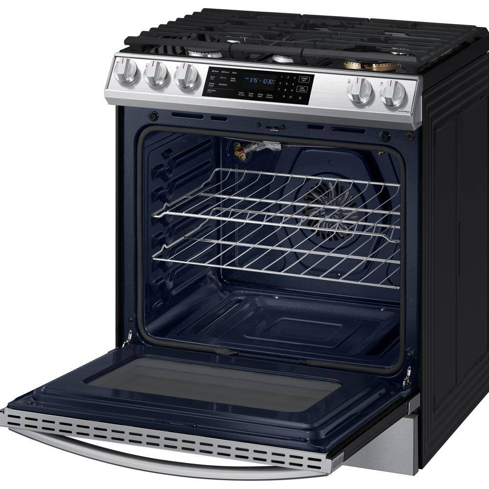  30 in. 6 cu. ft. 5-Burner Slide-In Gas Range with Air Fry and Fan Convection in Stainless Steel NX60T8511SS