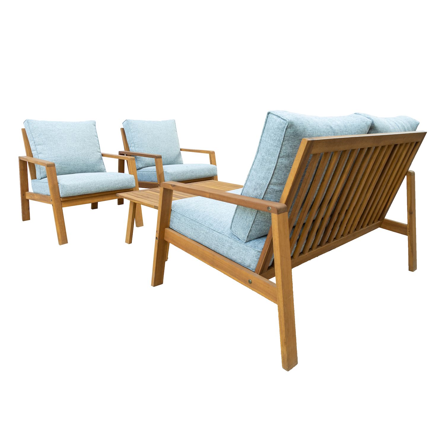 Dukap Saman Patio Loveseat， Chair and Coffee Table 4-piece Set