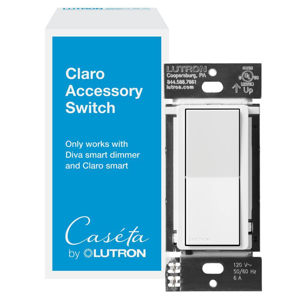 Lutron Claro Smart Accessory Switch only for use with Diva Smart Dimmer SwitchClaro Smart Switch White (DVRF-AS-WH) DVRF-AS-WH