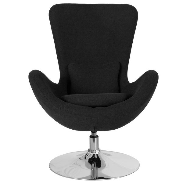 LeatherSoft Swivel Side Reception Chair with Bowed Seat