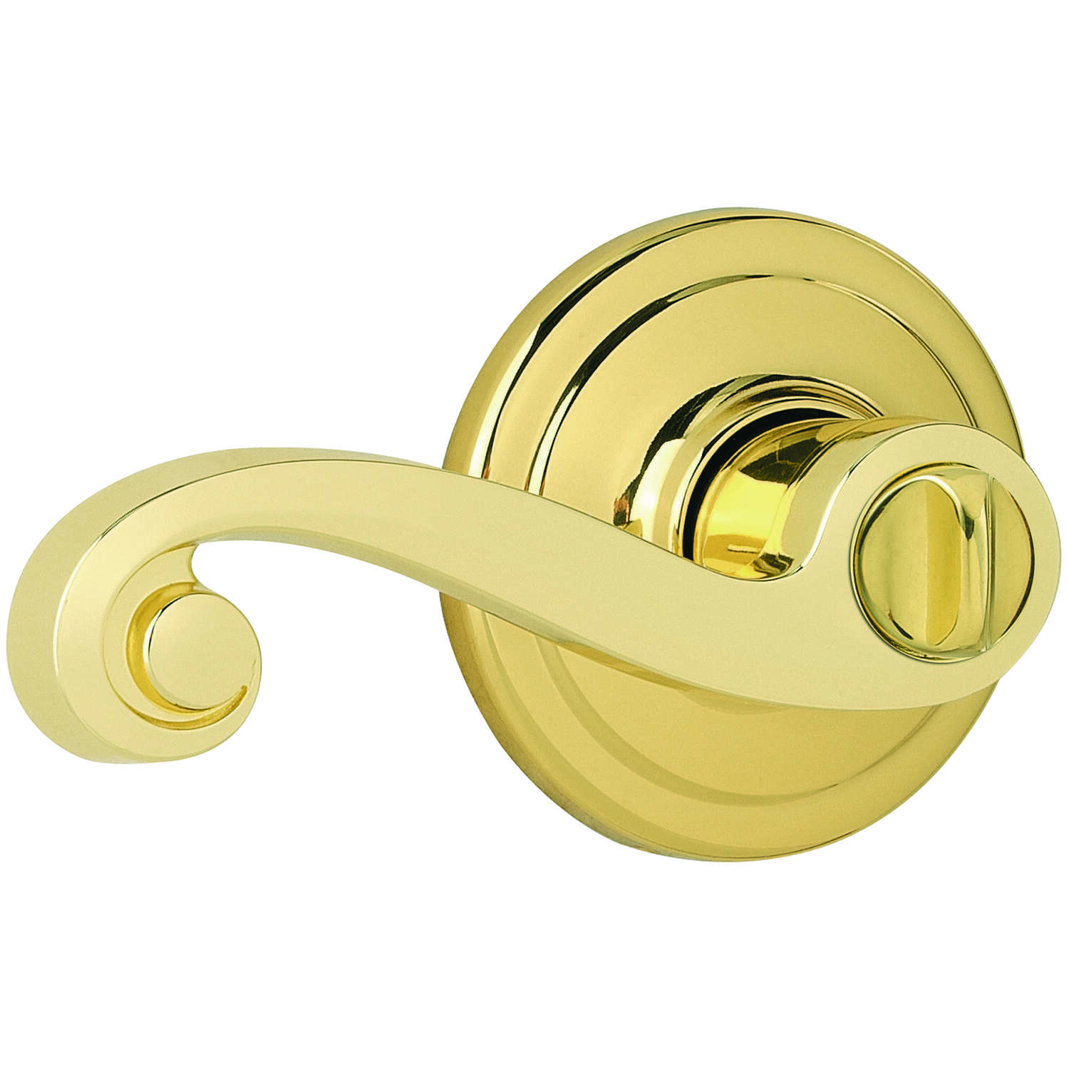 Kwikset Lido Polished Brass Privacy Lockset 1-3/4 in.